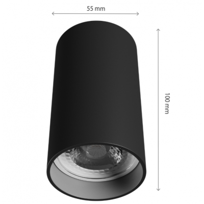 Oprawa punktowa CHLOE VARIOSA GU10 NATYNKOWA GU10 230V IP20 55x100MM CZARNY OKRĄGŁA Spectrum LED (SLIP005063)
